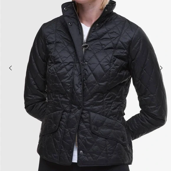 Barbour Black Quilted Belted Puffer Jacket - Picture 2 of 13